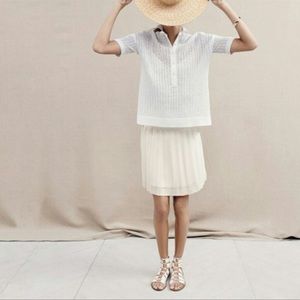 J. Crew Stitched Down Pleated Mini Skirt Ivory